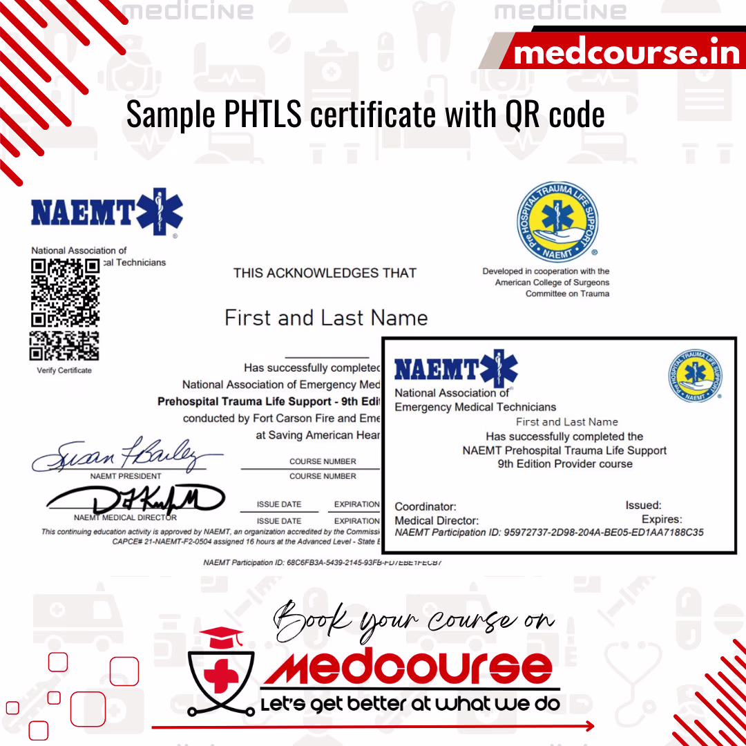 PHTLS from NAEMT - Sample certificate
